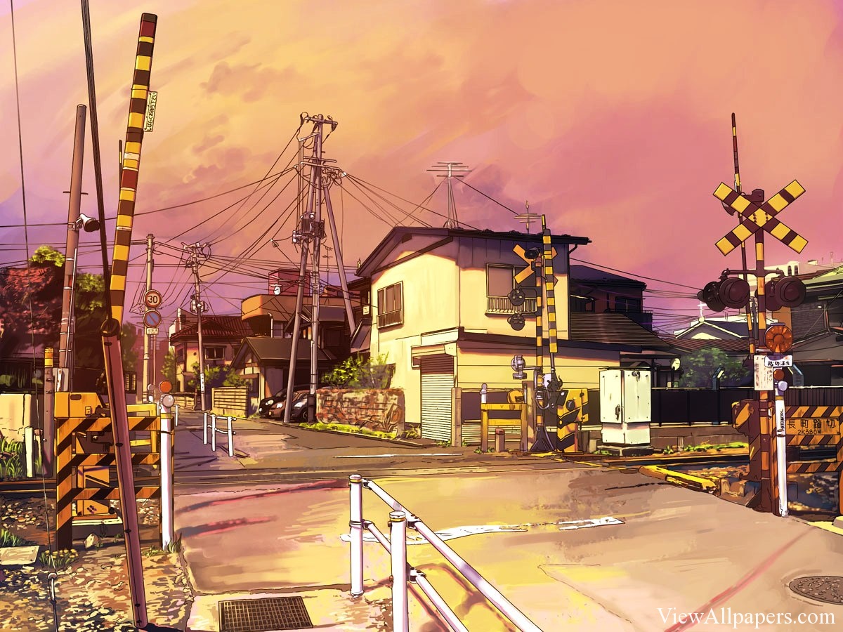 Anime Small City Wallpaper - City Small Anime Scenery - HD Wallpaper 