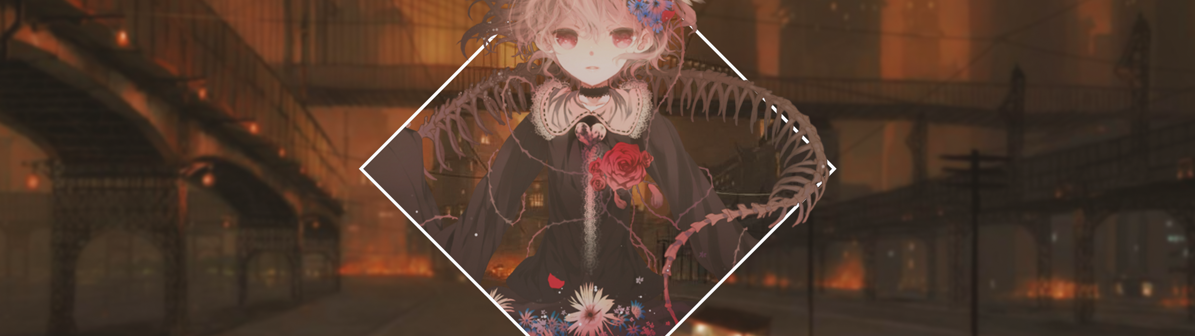 Anime Girl, Urban, City, Red Eyes, Frame - Horror - HD Wallpaper 