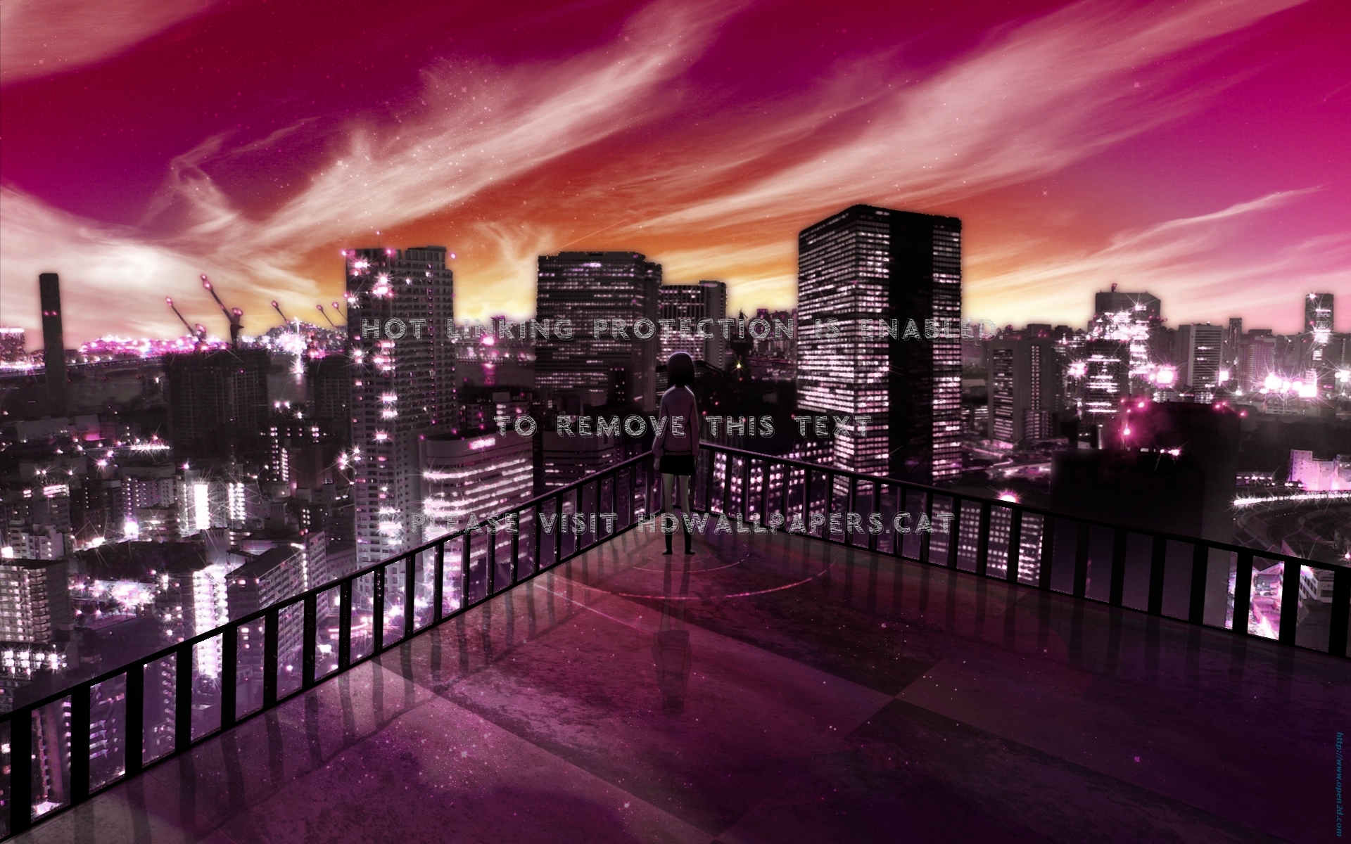 Night City Light Scenery Anime Red Lovely - Anime Background Red City -  1920x1200 Wallpaper 