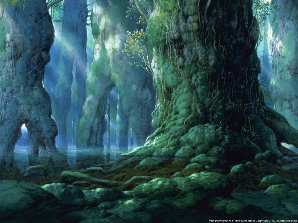 Princess Mononoke Forest Scene - HD Wallpaper 