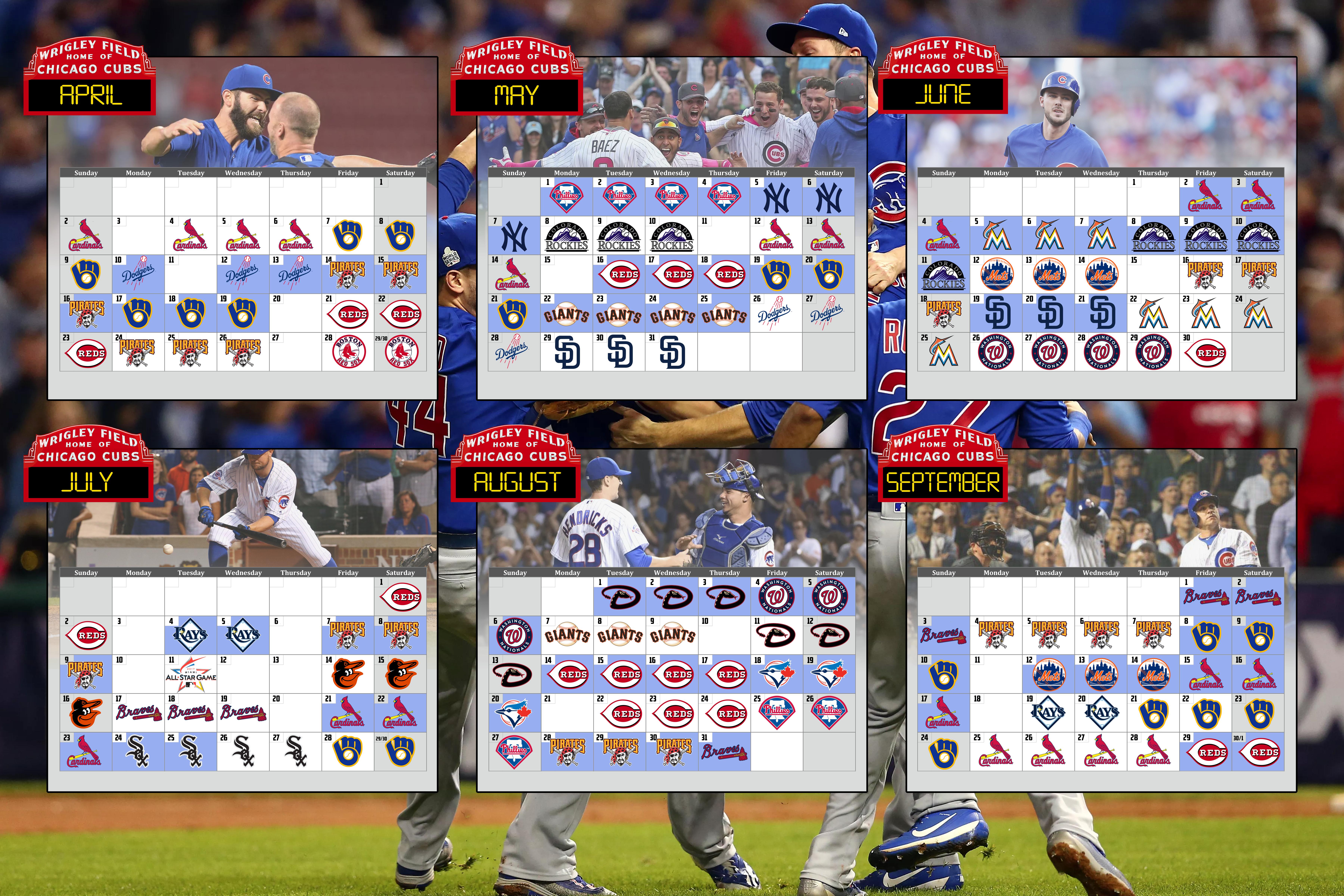 Chicago Cubs 2019 Schedule - HD Wallpaper 
