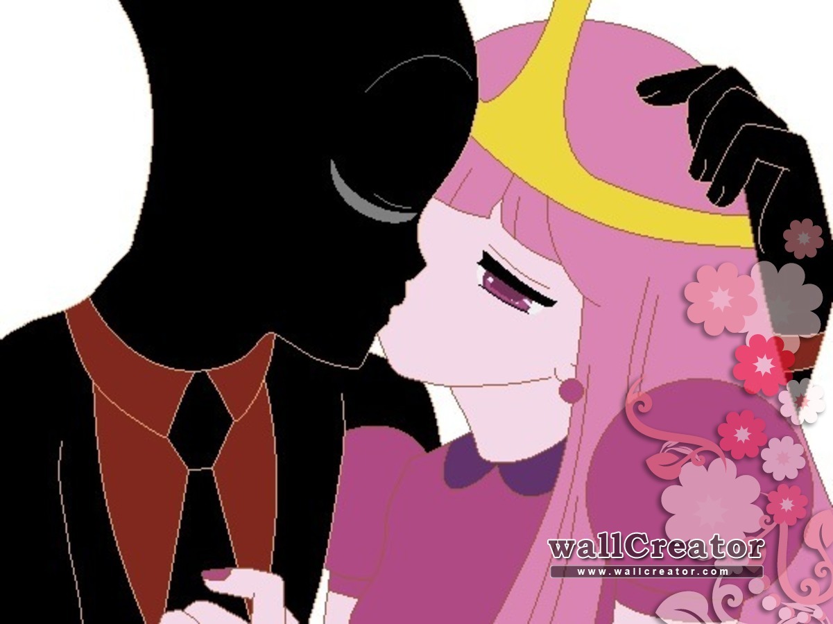 Nergal And Princess Bubblegum Kiss In Anime - Illustration - HD Wallpaper 