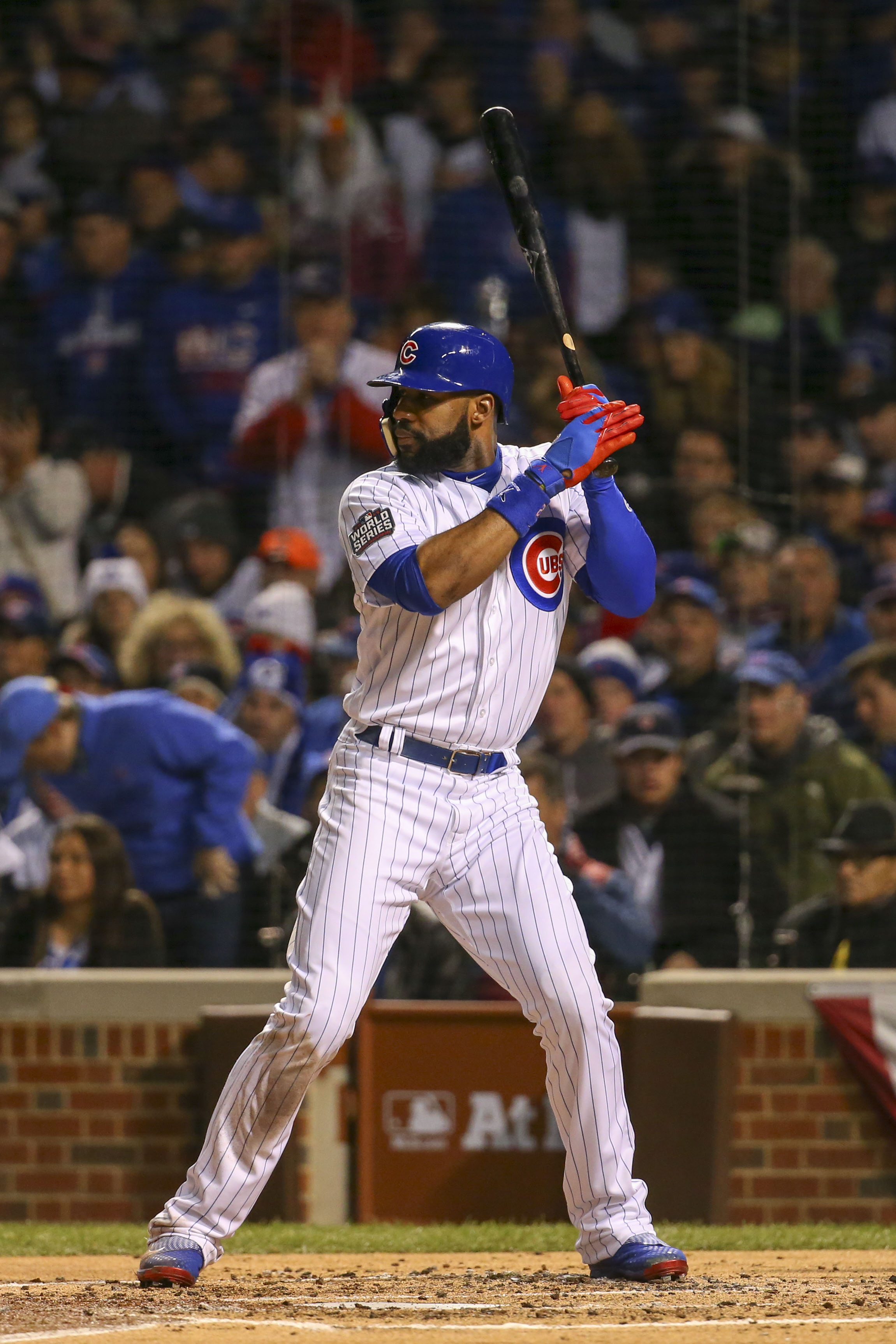 World Series-cleveland Indians At Chicago Cubs - Chicago Cubs Jason Heyward At Bat - HD Wallpaper 