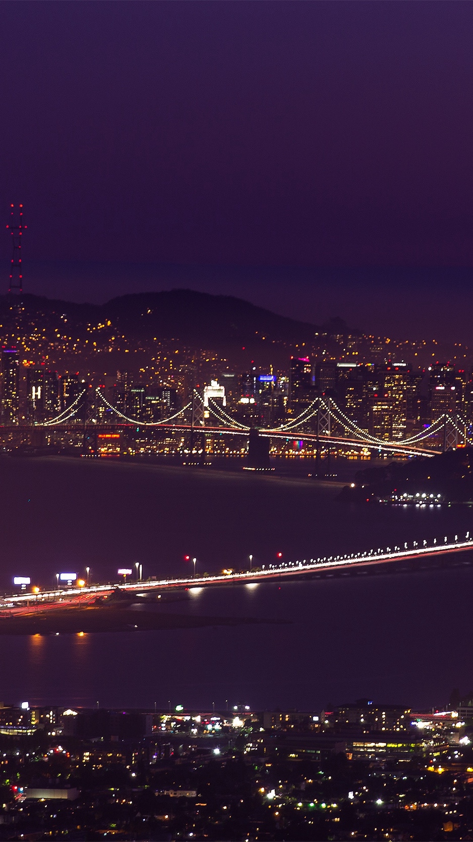 Wallpaper San Francisco, Night City, Bridge, Skyscrapers - Wallpaper - HD Wallpaper 