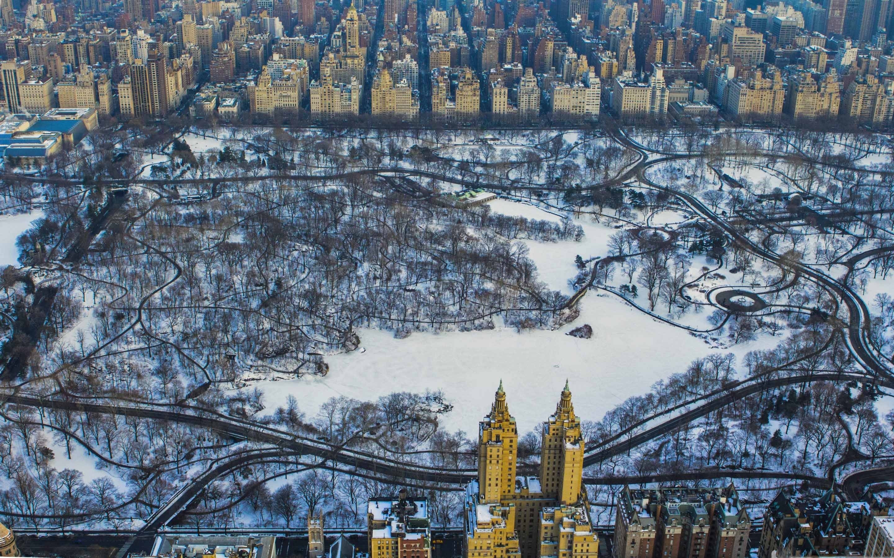 2880x1800, Central Park Winter Aerial Mac Wallpaper - Apple Macbook Pro - HD Wallpaper 