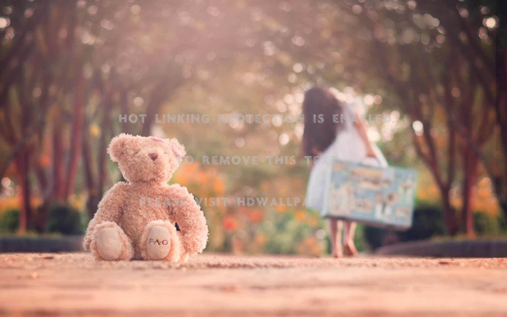 Teddy Bear Left Alone On Road Wallpaper,cute Hd Wallpaper,baby - Cute Sad Girl Alone With Teddy - HD Wallpaper 