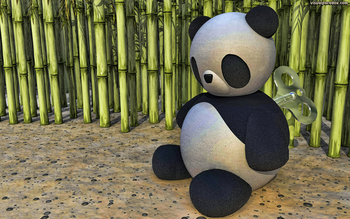 Panda, Clockwork, Wind-up, Key, China, Winding, Toy, - Teddy Bear - HD Wallpaper 