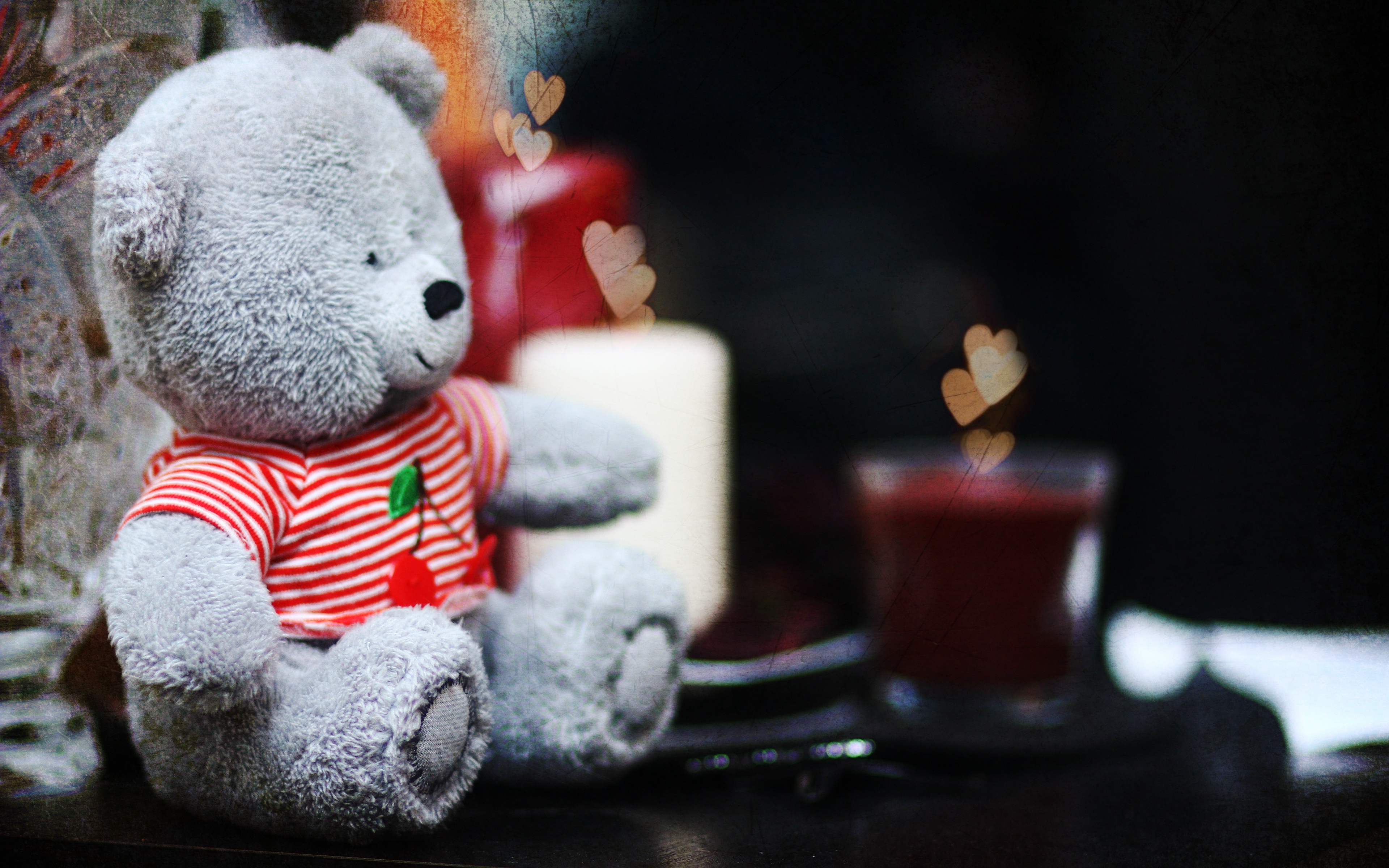 Wallpaper Cute, Teddy Bear, Candles, Hearts, Teddy, - Cute Wallpaper Teddy Bear - HD Wallpaper 
