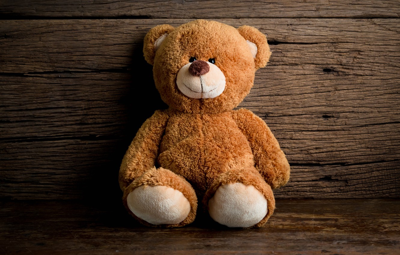 Photo Wallpaper Toy, Bear, Bear, Wood, Teddy Bear, - Cute Brown Teddy Bear - HD Wallpaper 