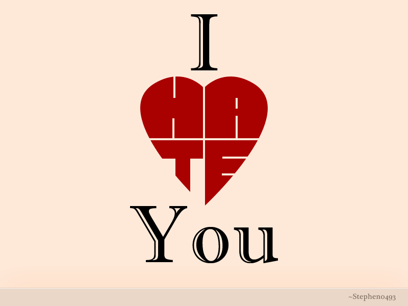 I Hate You Heart Picture For Facebook - Love Hate You - HD Wallpaper 