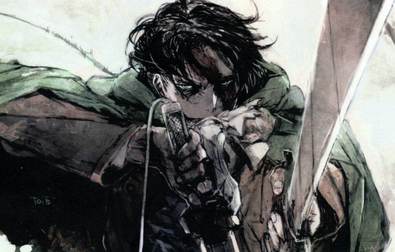 Photo Wallpaper Blood, Hatred, Pain, The Battle, Military - Levi Attack On Titan - HD Wallpaper 