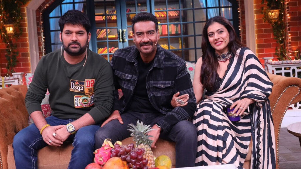 Ajay Devgan And Kajol Promote Tanhaji On The Kapil - Kajol And Ajay Kapil Sharma Show - HD Wallpaper 