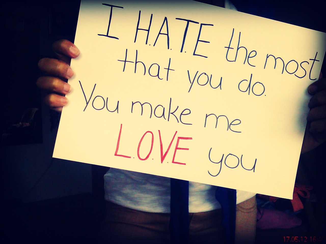 Hate, Paper, And Love You Image - Handwriting - HD Wallpaper 