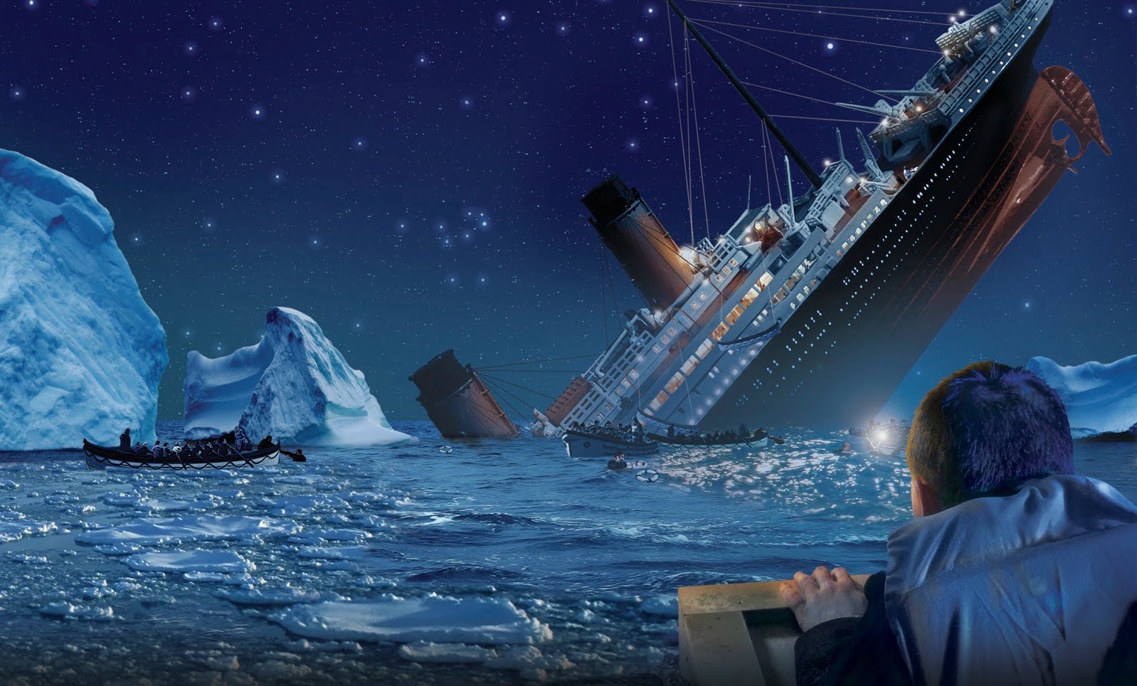 There Was An Estimated 207 Time Travelers On The Titanic - People Jumping Off Titanic - HD Wallpaper 
