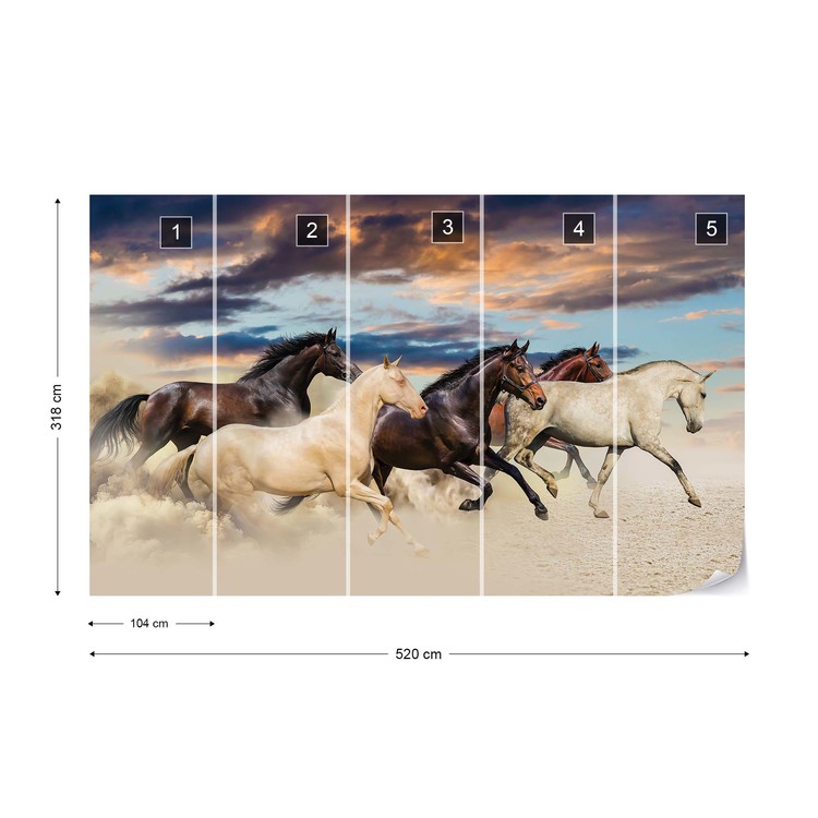 Galloping Horses Wallpaper Mural - Galopperande Hästar - HD Wallpaper 