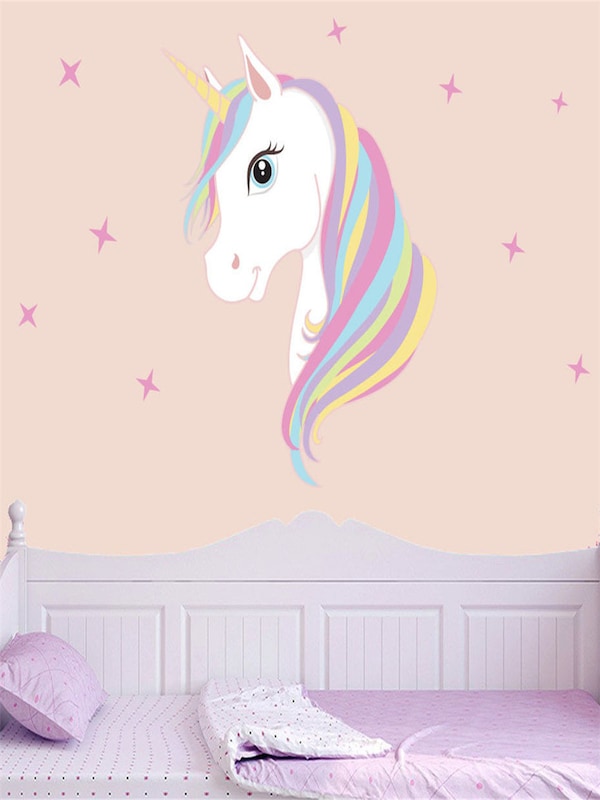 Wall Sticker Cartoon Likable Unicorn Pattern Cute Removable - Large Unicorn Wall Sticker - HD Wallpaper 
