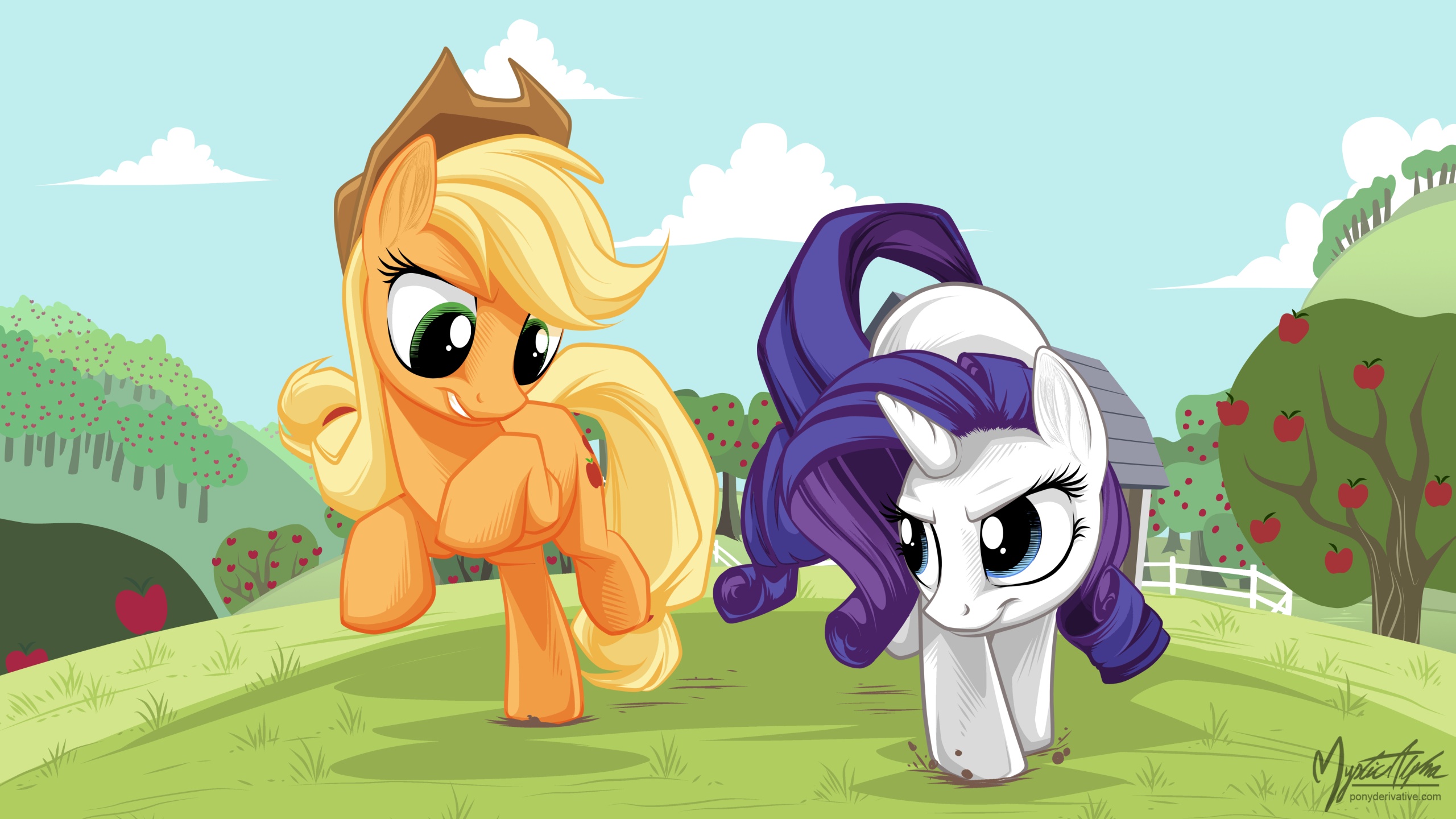 Com Rarity Rainbow Dash Pinkie Pie Pony Cartoon Mammal - My Little Pony Applejack Run - HD Wallpaper 