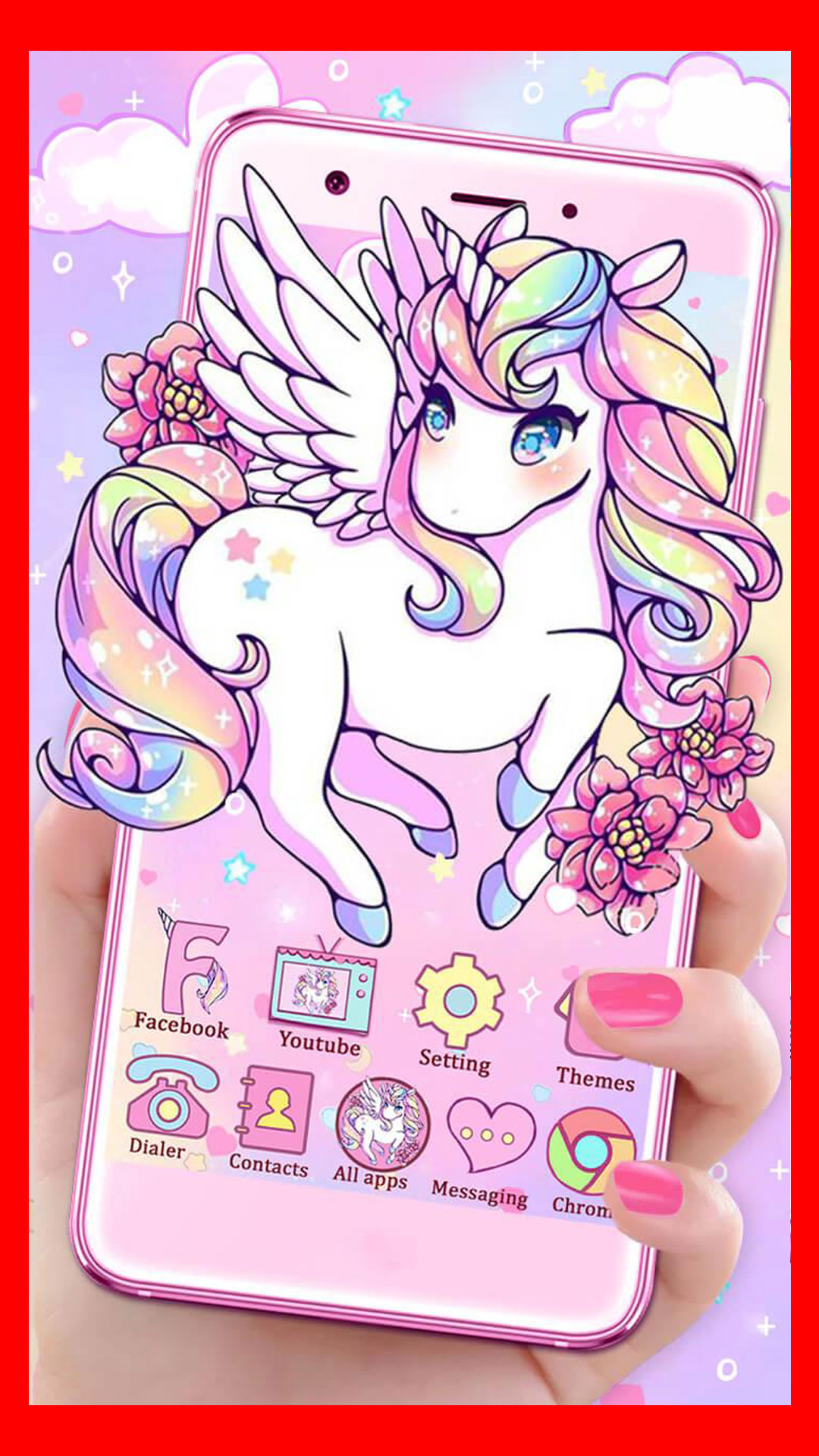 Rainbow Cute Kawaii Unicorn - HD Wallpaper 