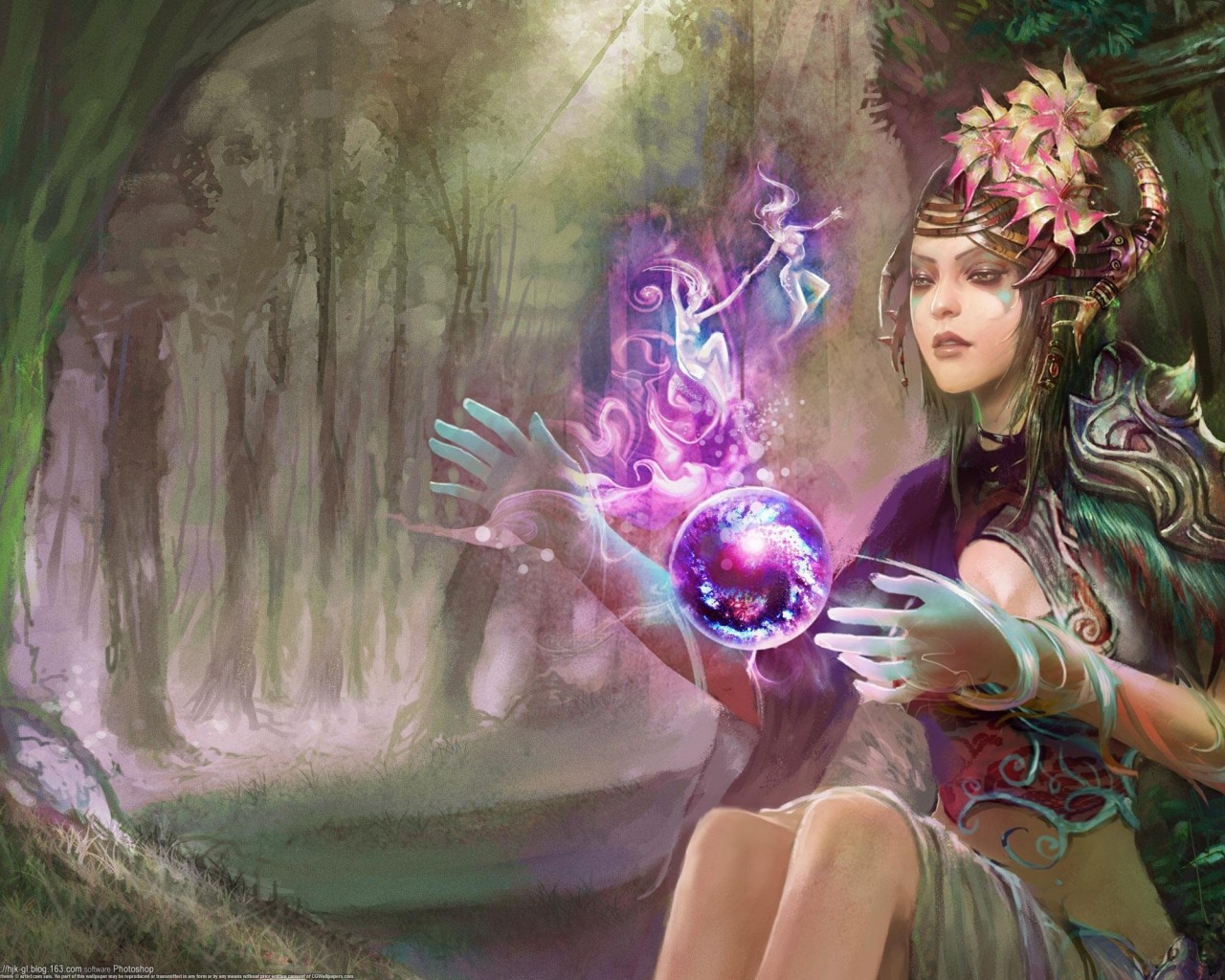 Enchanted Forest Girl Forest Fantasy - HD Wallpaper 