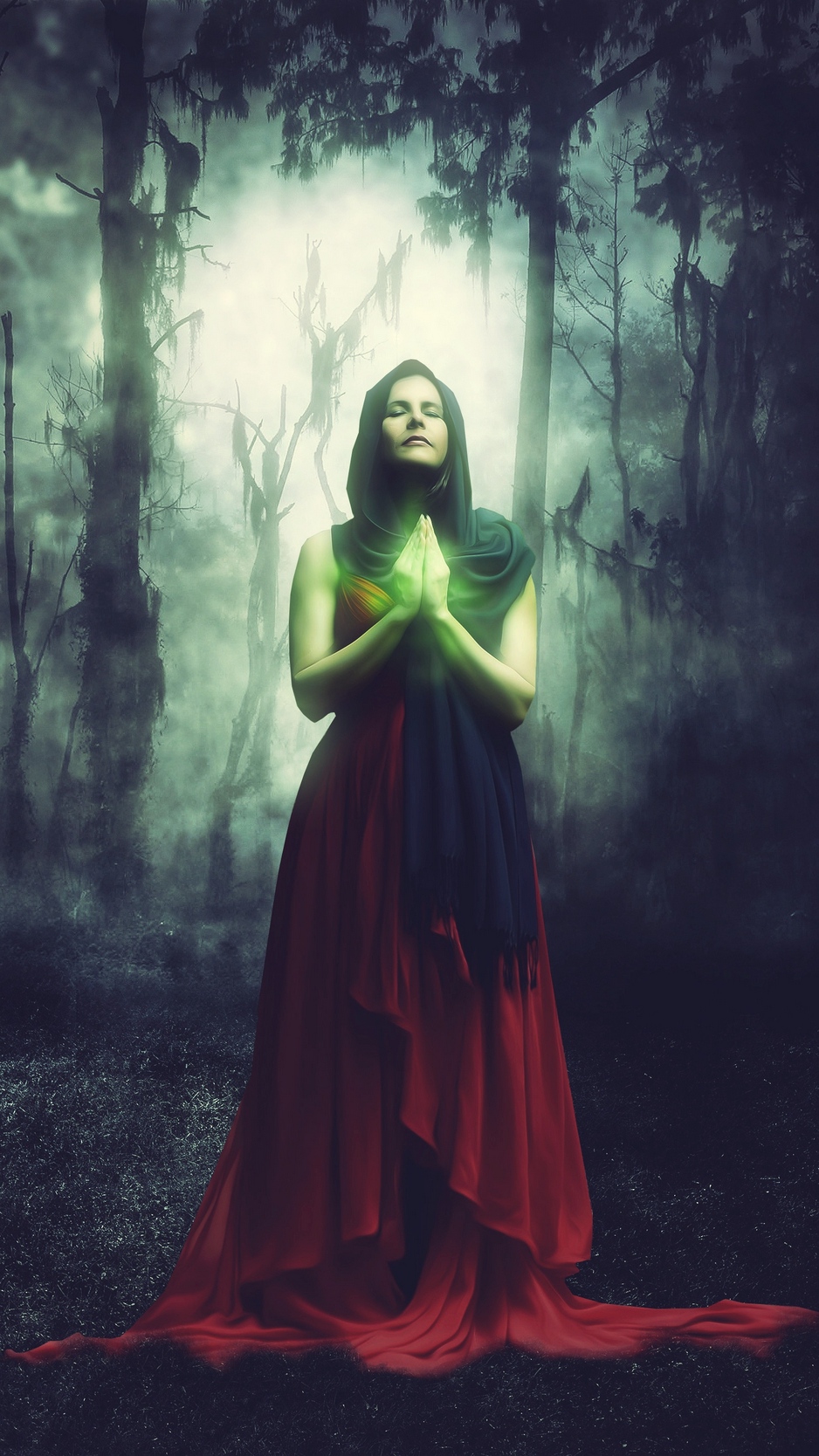 Wallpaper Woman, Magician, Magic, Forest, Surreal - Magical Surreal Fantasy Art - HD Wallpaper 