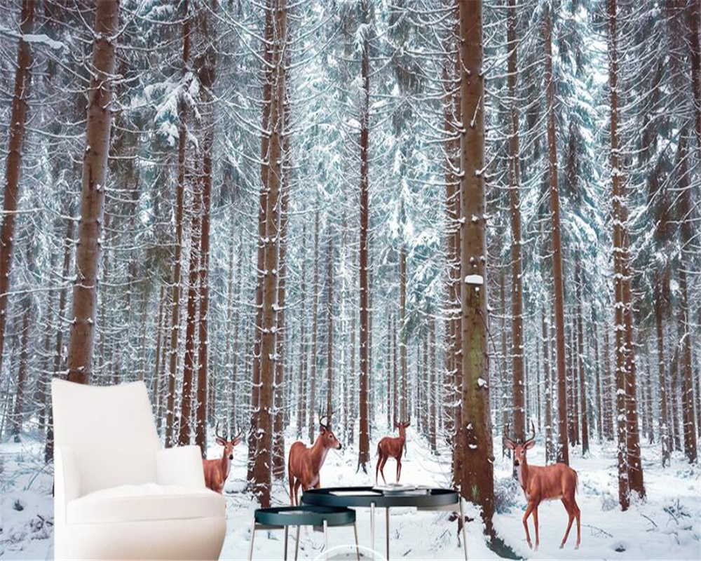 Beautiful Snowy Forest - HD Wallpaper 