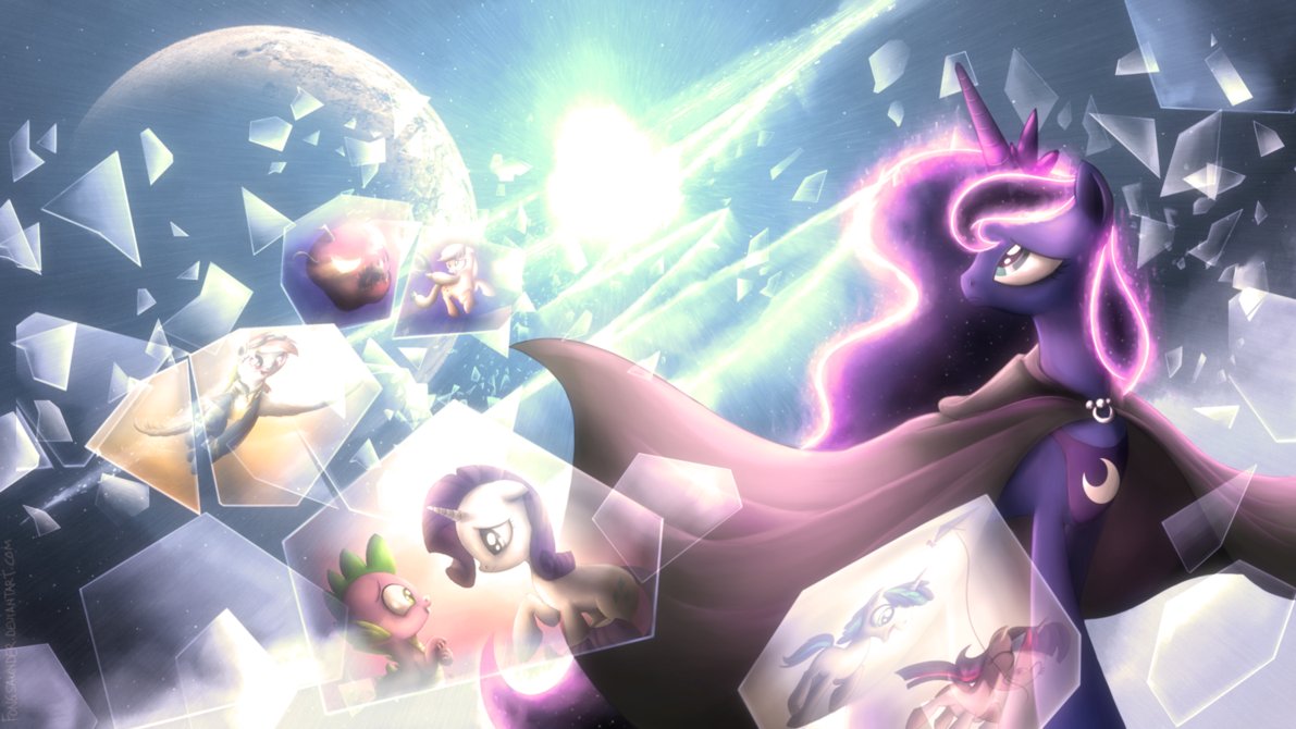 Twilight Sparkle Princess Celestia Princess Luna Purple - Epic My Little Pony Luna - HD Wallpaper 