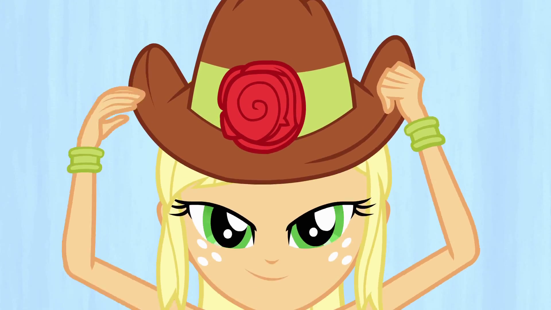 Applejack Fitting Her Hat Eg - اپلجک - HD Wallpaper 
