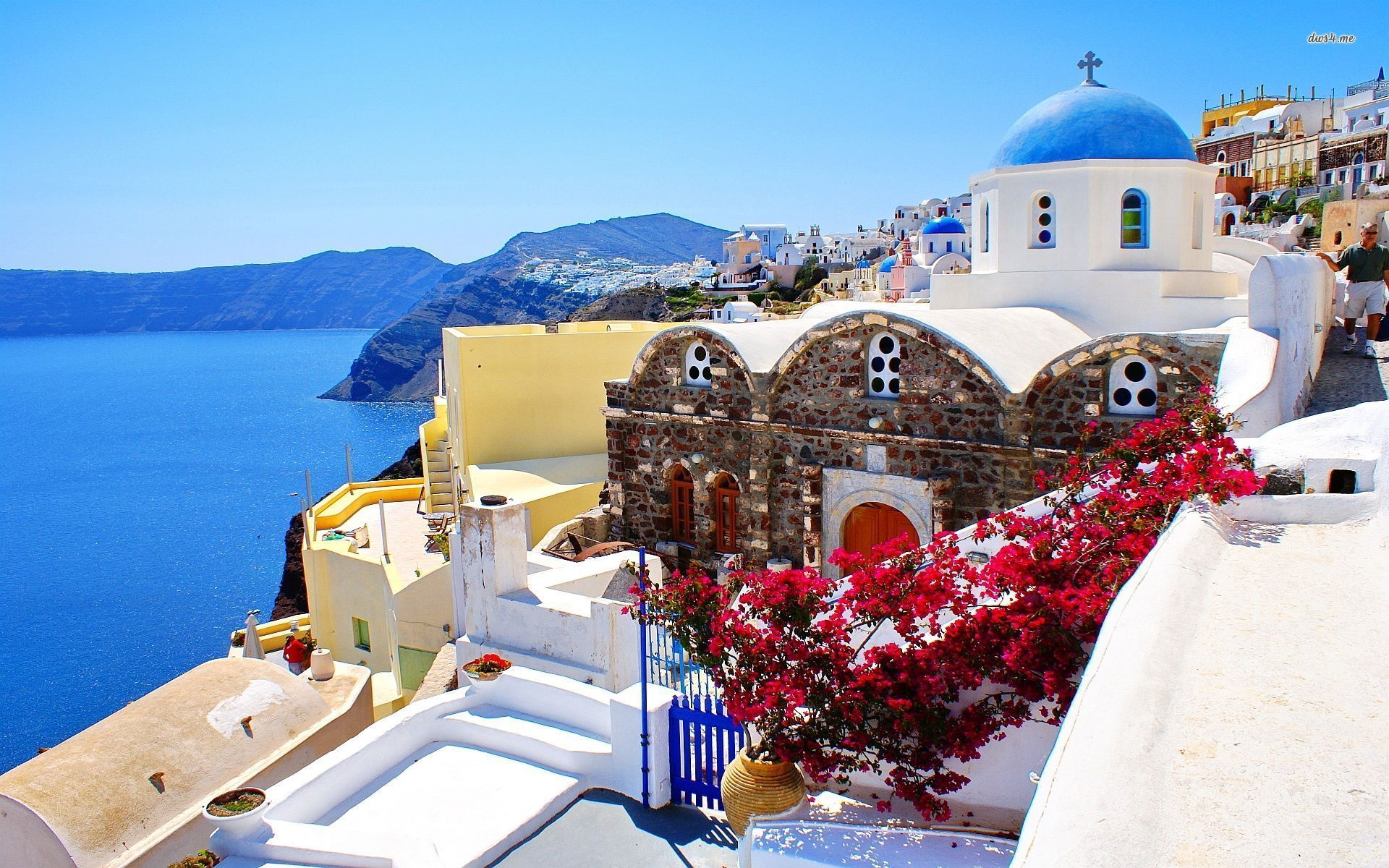 Santorini Wallpaper Hd - HD Wallpaper 