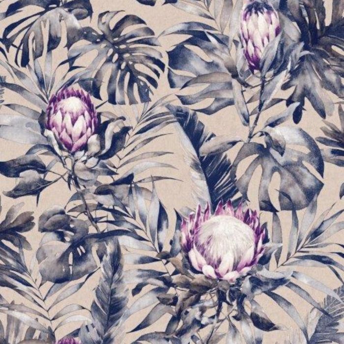 Protea Botanical Flower Wallpaper Rose Gold - Glasshouse Wallpaper Resene - HD Wallpaper 