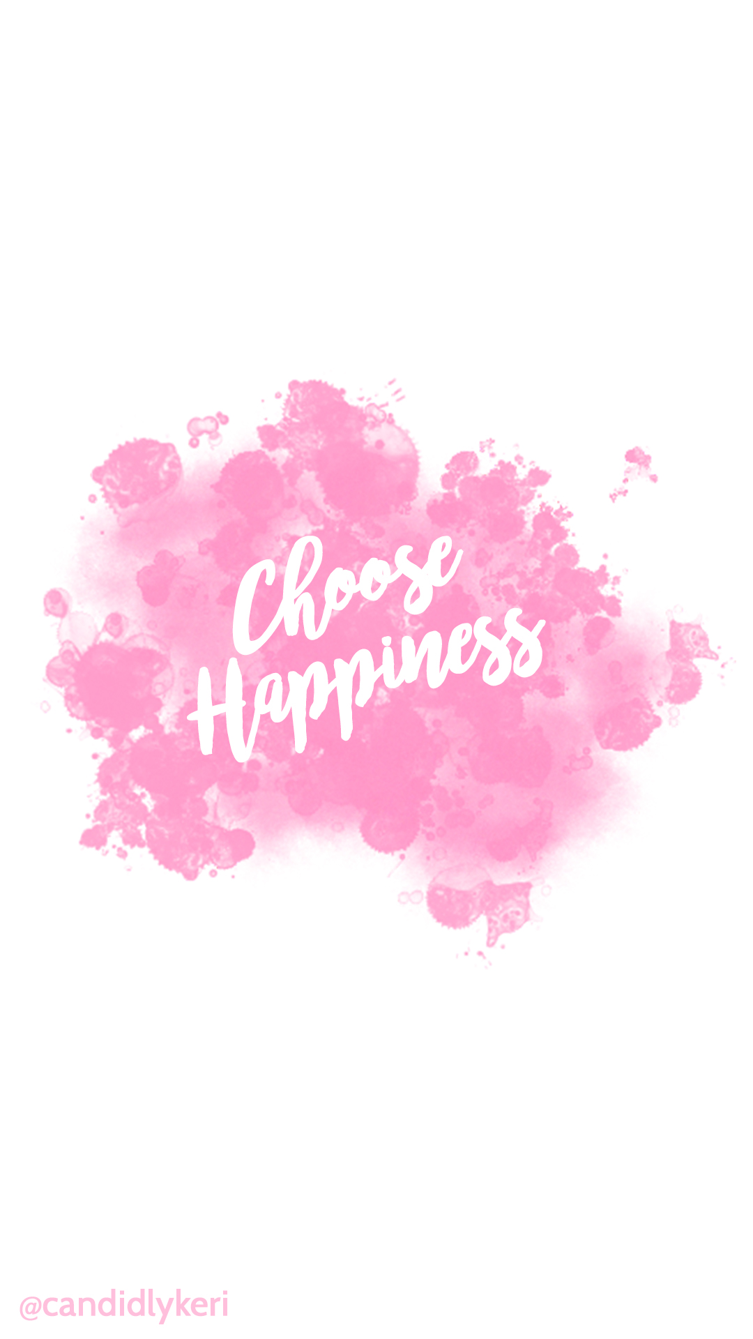 Choose Happiness Quote Pink Splatter Paint Watercolor - HD Wallpaper 