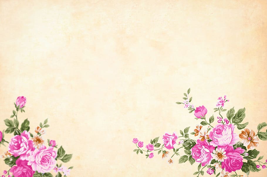 Vintage, Flower, Background, Watercolor, Floral, Border, - HD Wallpaper 