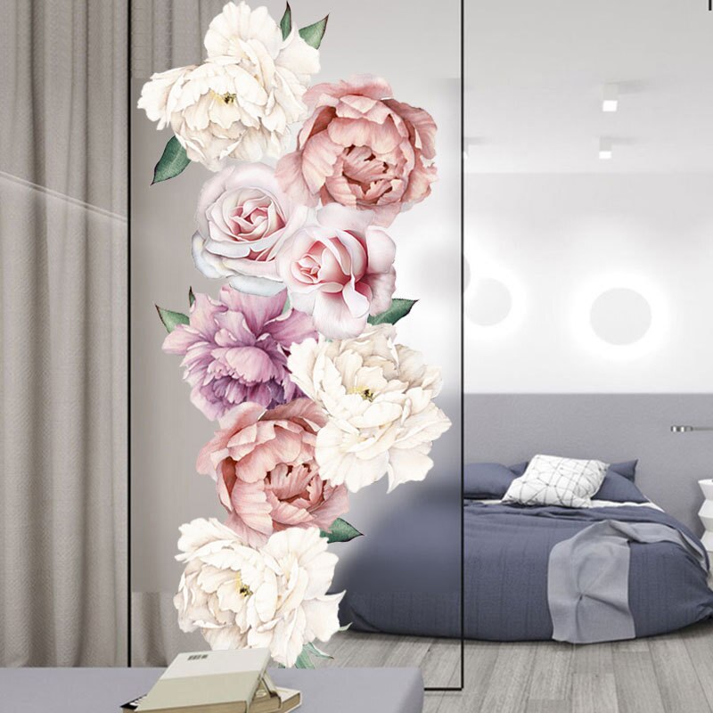 Beautiful Peony Flower Mural Wallpaper Watercolor Peony - Wall Decal - HD Wallpaper 