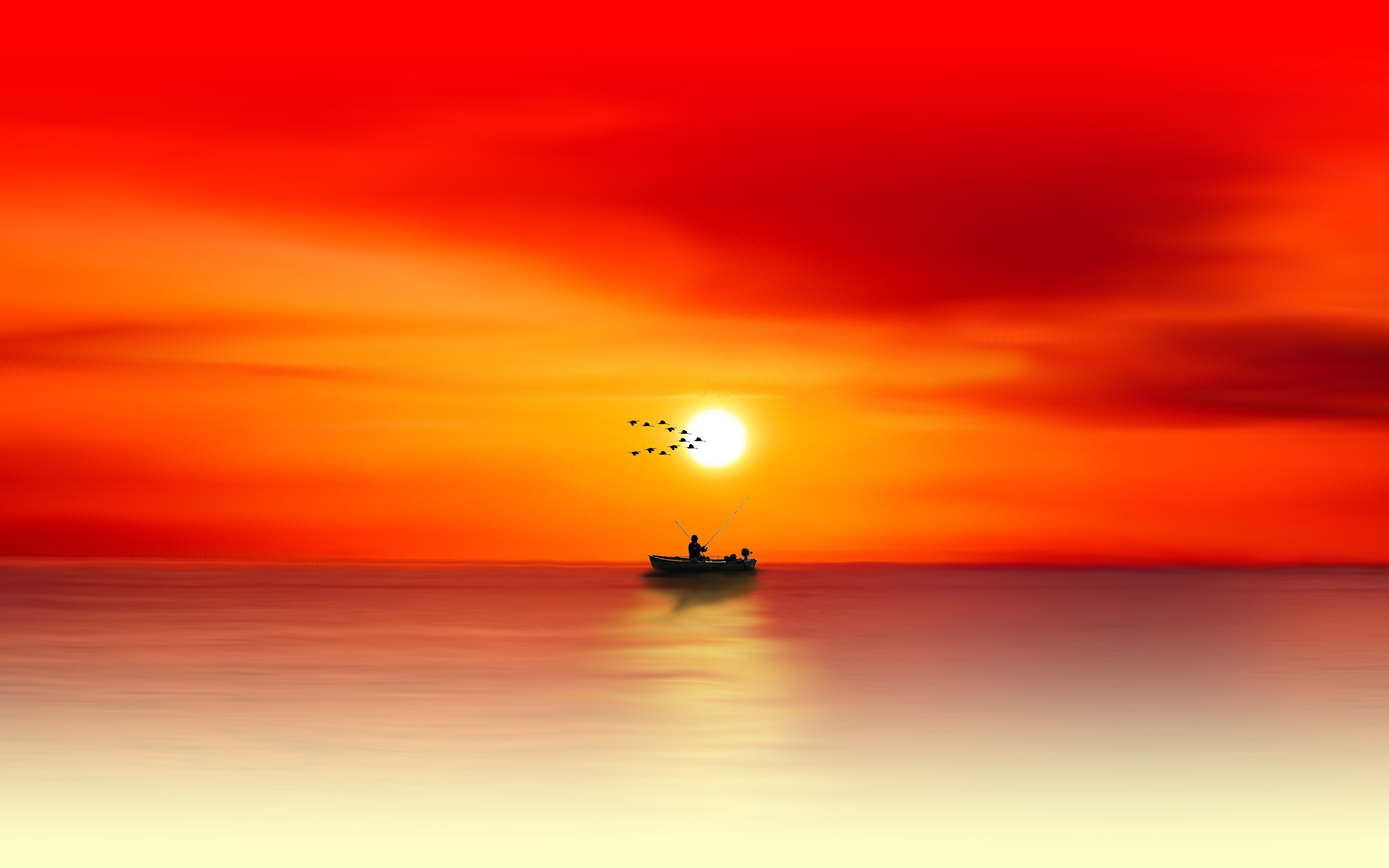 Sea Sun Background Hd - HD Wallpaper 
