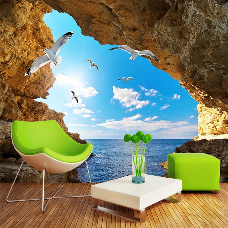 Custom Mural Wallpaper For Wall 3d Stereoscopic Seascape - Wall Design Wall Paper 3d - HD Wallpaper 