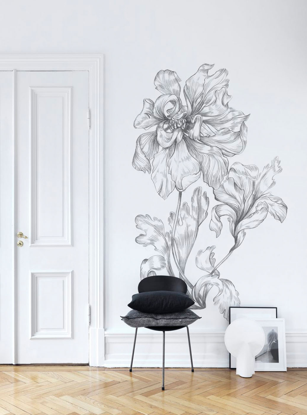 Black And White Peony Wallpaper Uk - HD Wallpaper 