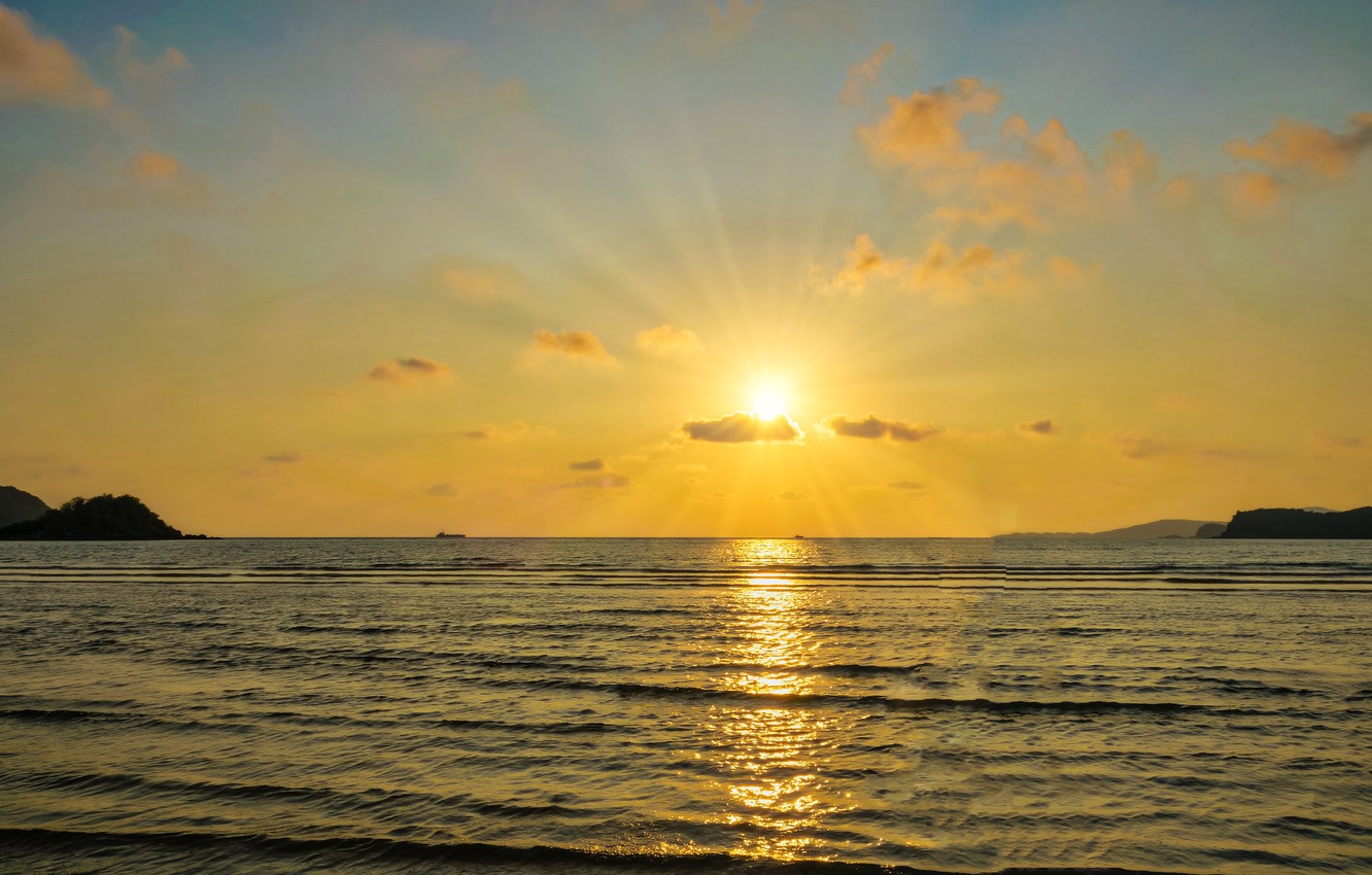 Photo Wallpaper Sea, Beach, Summer, The Sky, Sunset, - Sea - HD Wallpaper 