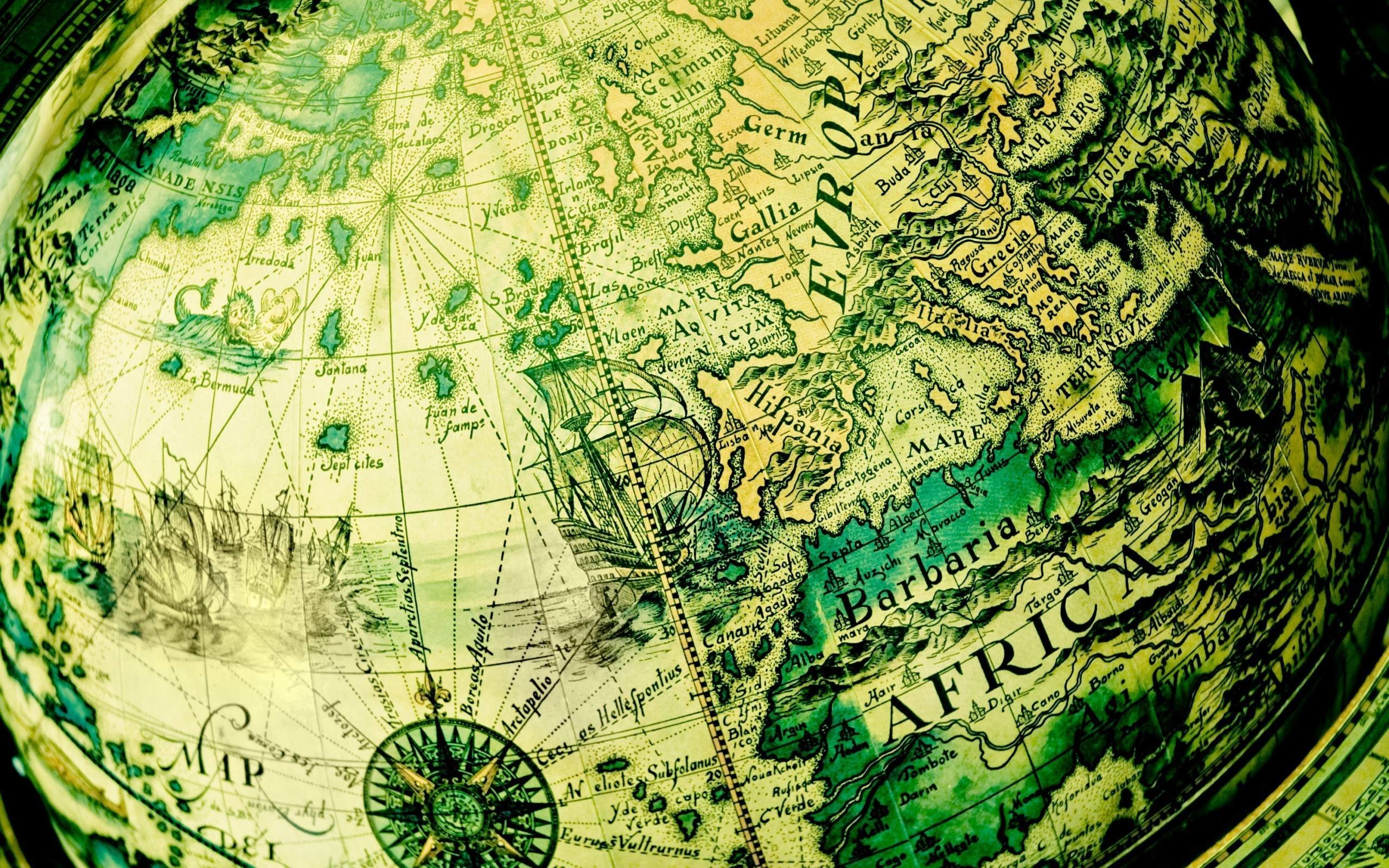 Africa Map Wallpaper Wallpapersafari - Antique Globe - HD Wallpaper 