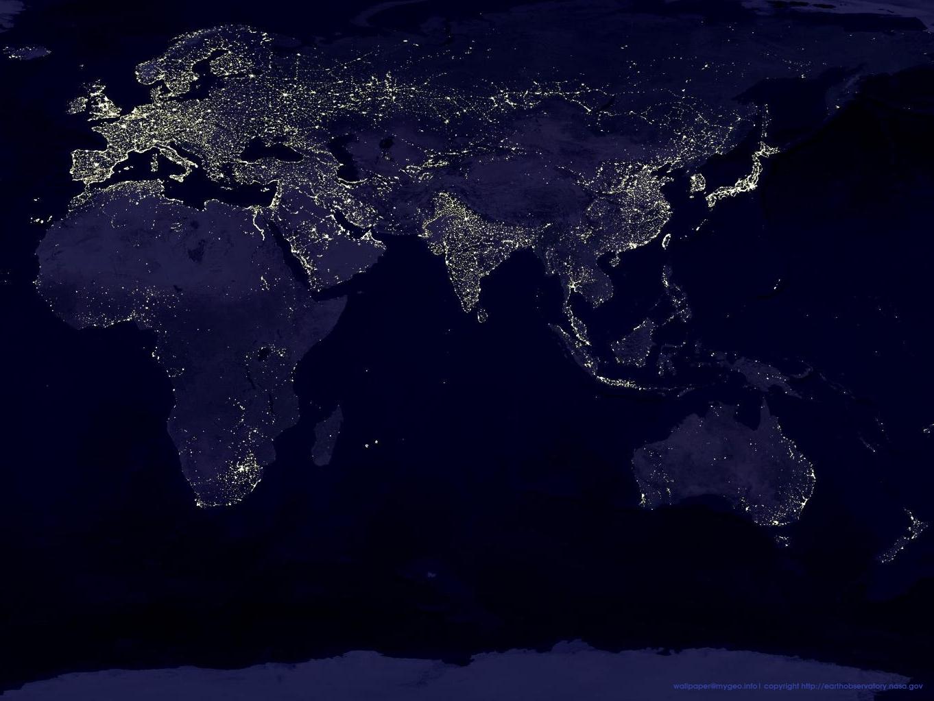 Composite Of The Old World By Night Wallpaper - World At Night Background - HD Wallpaper 