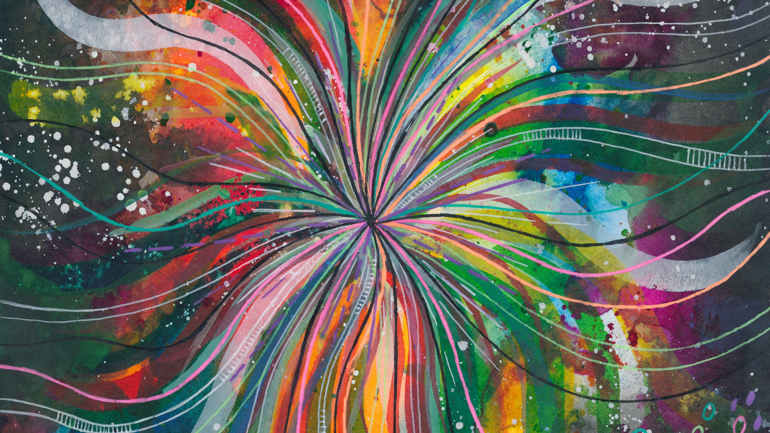 Wallpaper Watercolor, Lines, Multicolored, Rainbow - Watercolor Rainbow Wallpaper Iphone - HD Wallpaper 