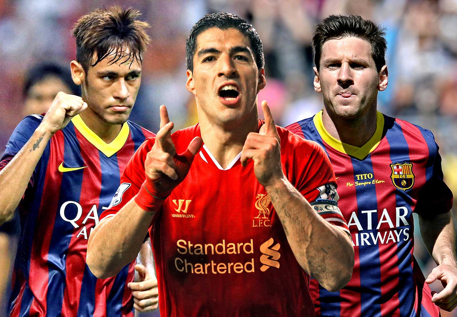 Messi And Neymar And Suarez Together - HD Wallpaper 