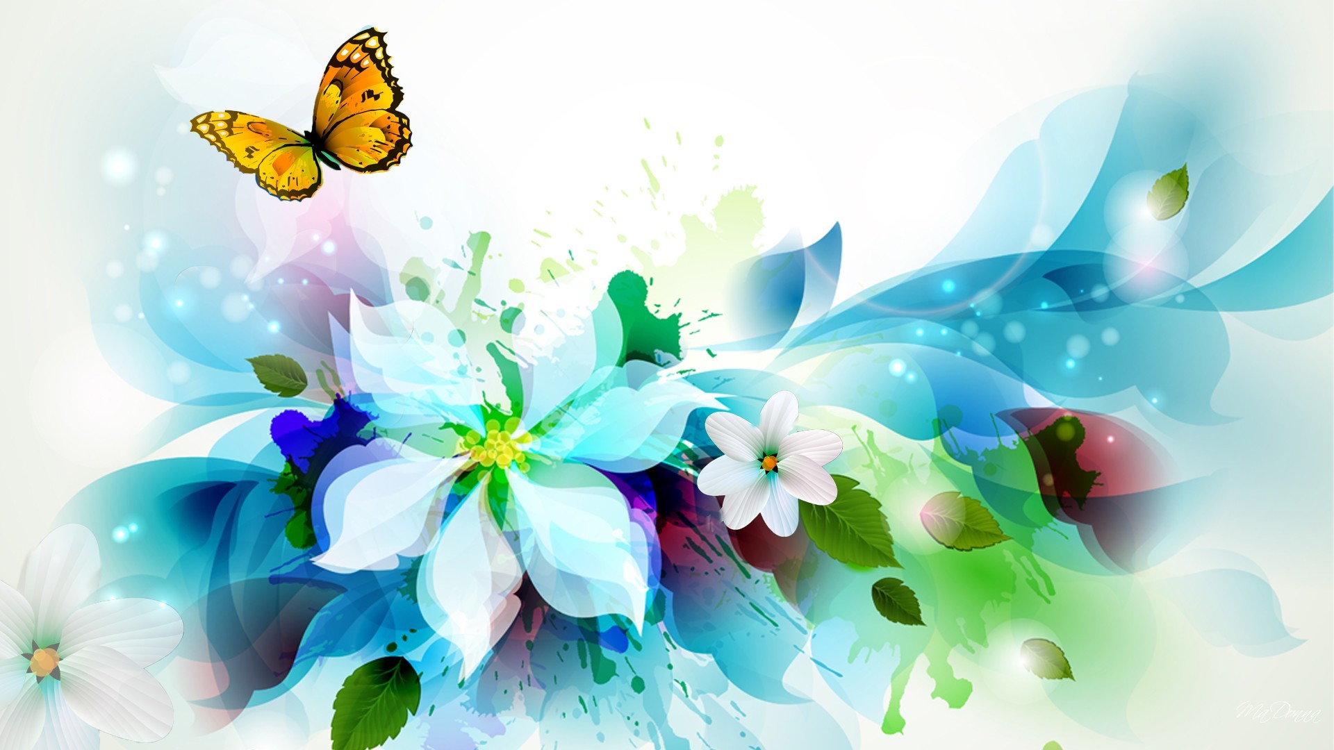 Watercolor Floral Abstract Hd Desktop Background Wallpaper - Flower Abstract Designs Hd - HD Wallpaper 
