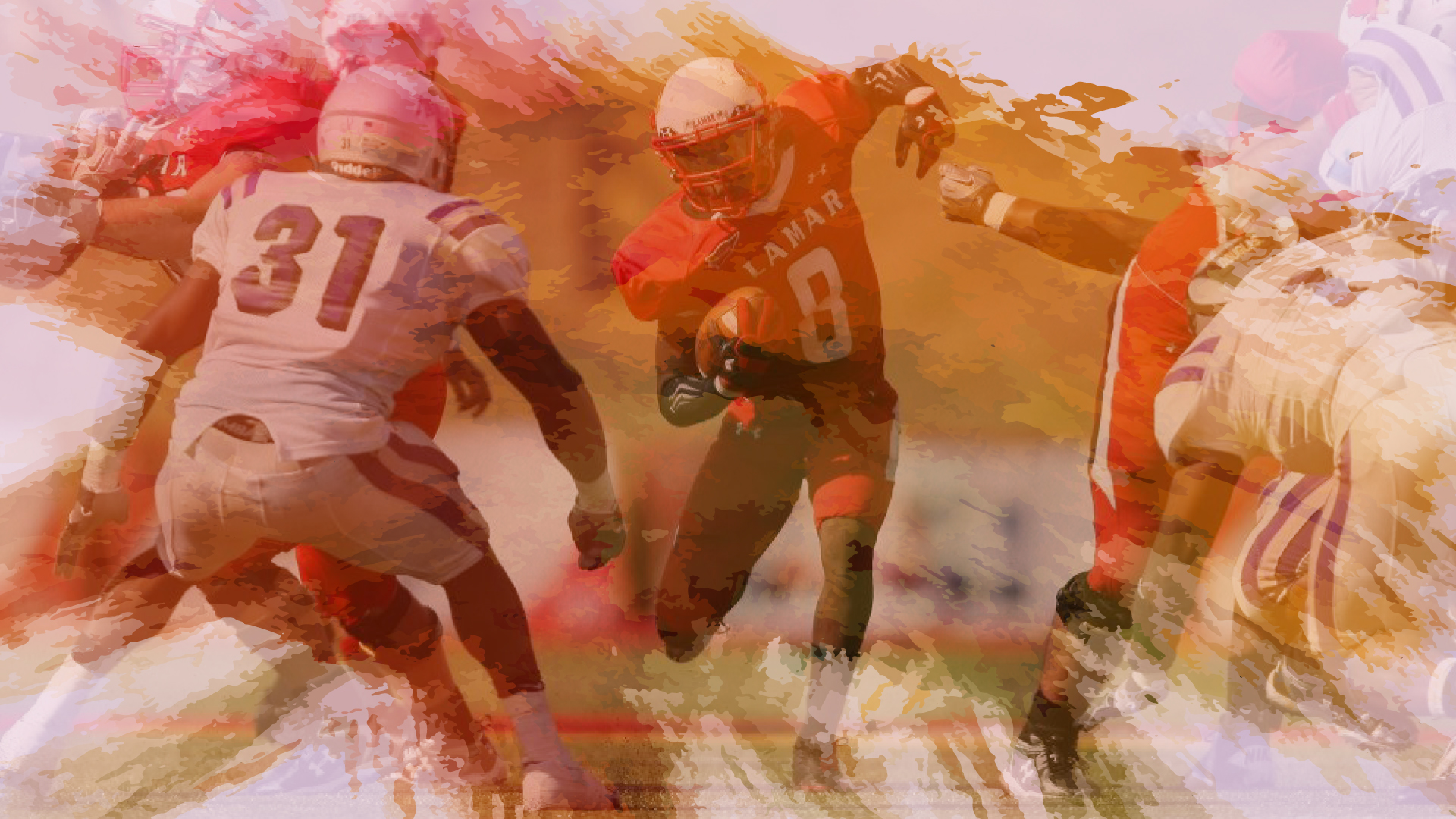 Watercolor Football 1920 X - American Football - HD Wallpaper 