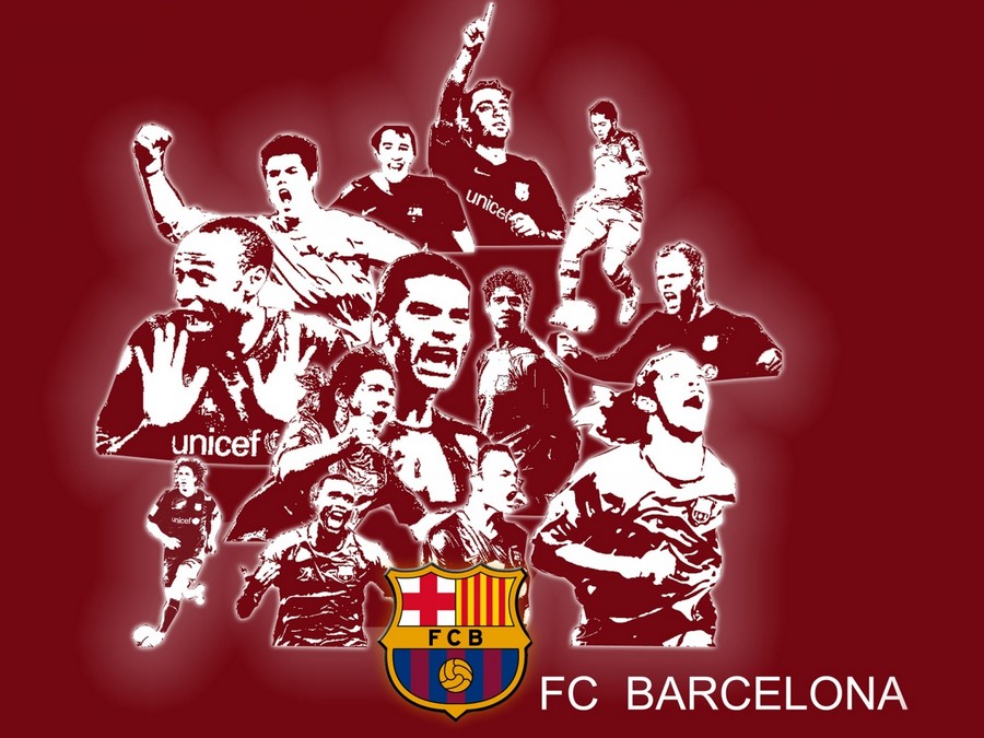 Wallpaper Fc Barcelona, Ronaldinho, Xavi Hernandez, - Fc Barcelona Team Drawing - HD Wallpaper 