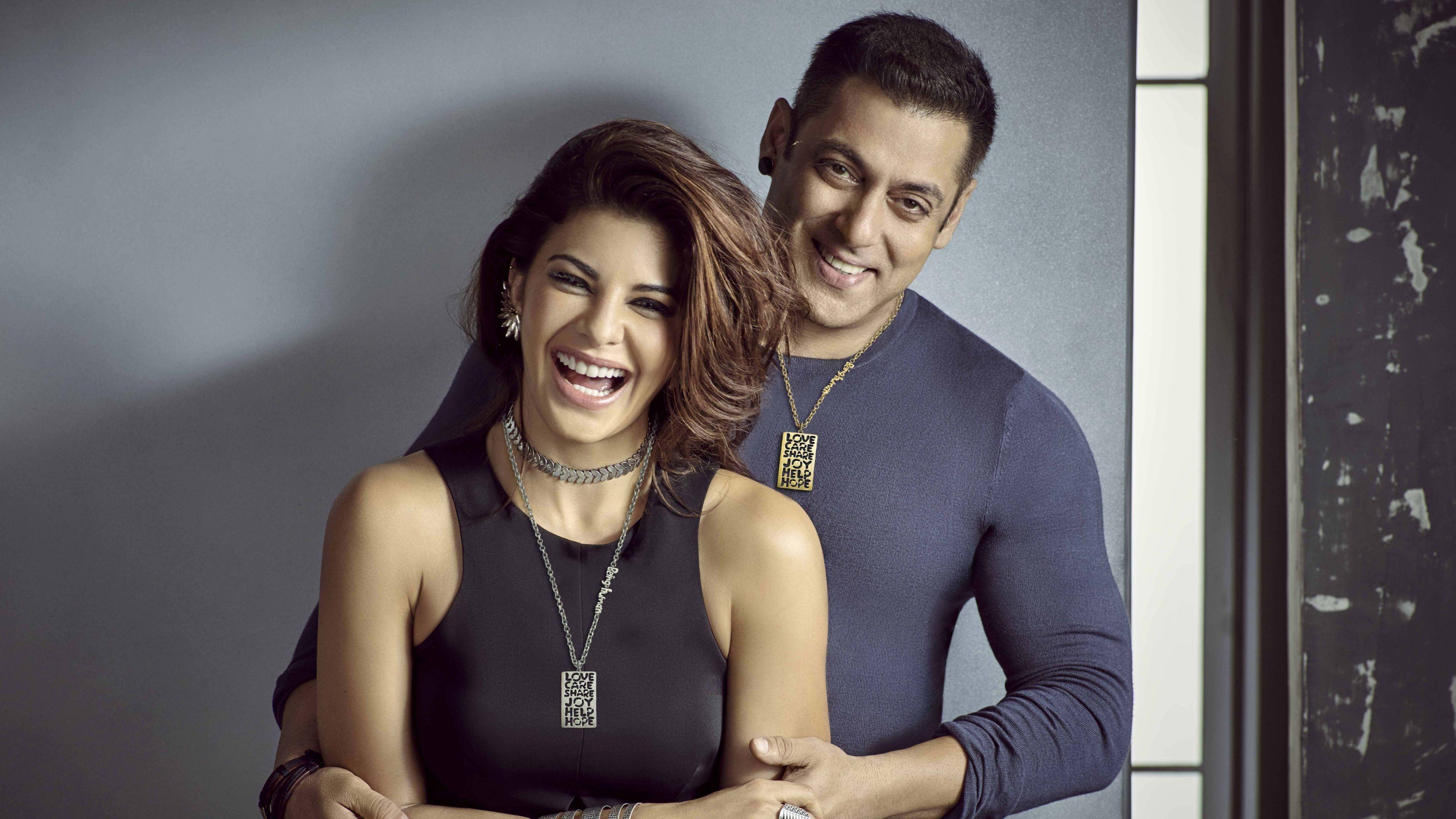 Jacqueline Fernandez Hd Wallpaper - Jacqueline Fernandez With Salman Khan - HD Wallpaper 
