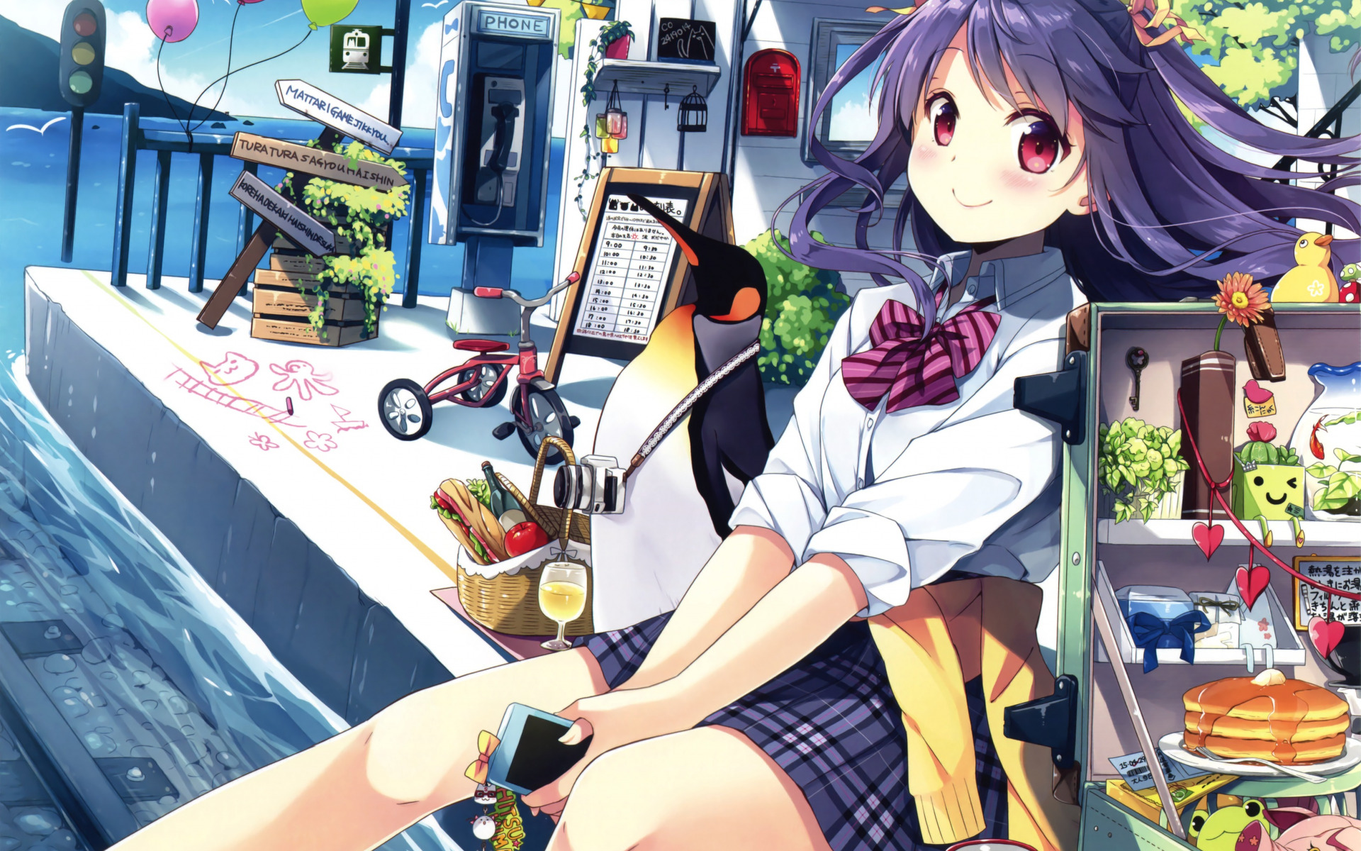 Anime Girl Artwork Light - HD Wallpaper 