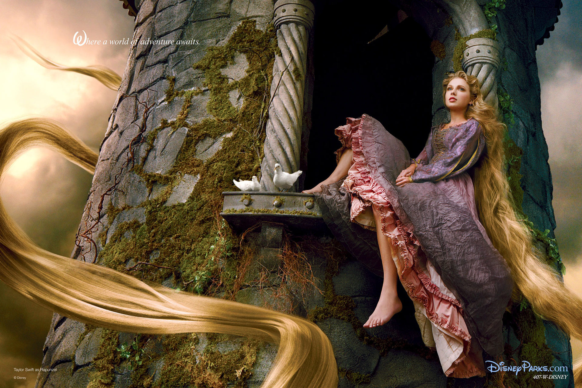 Taylor Swift Disney Rapunzel Wallpaper - Annie Leibovitz Taylor Swift As Rapunzel - HD Wallpaper 