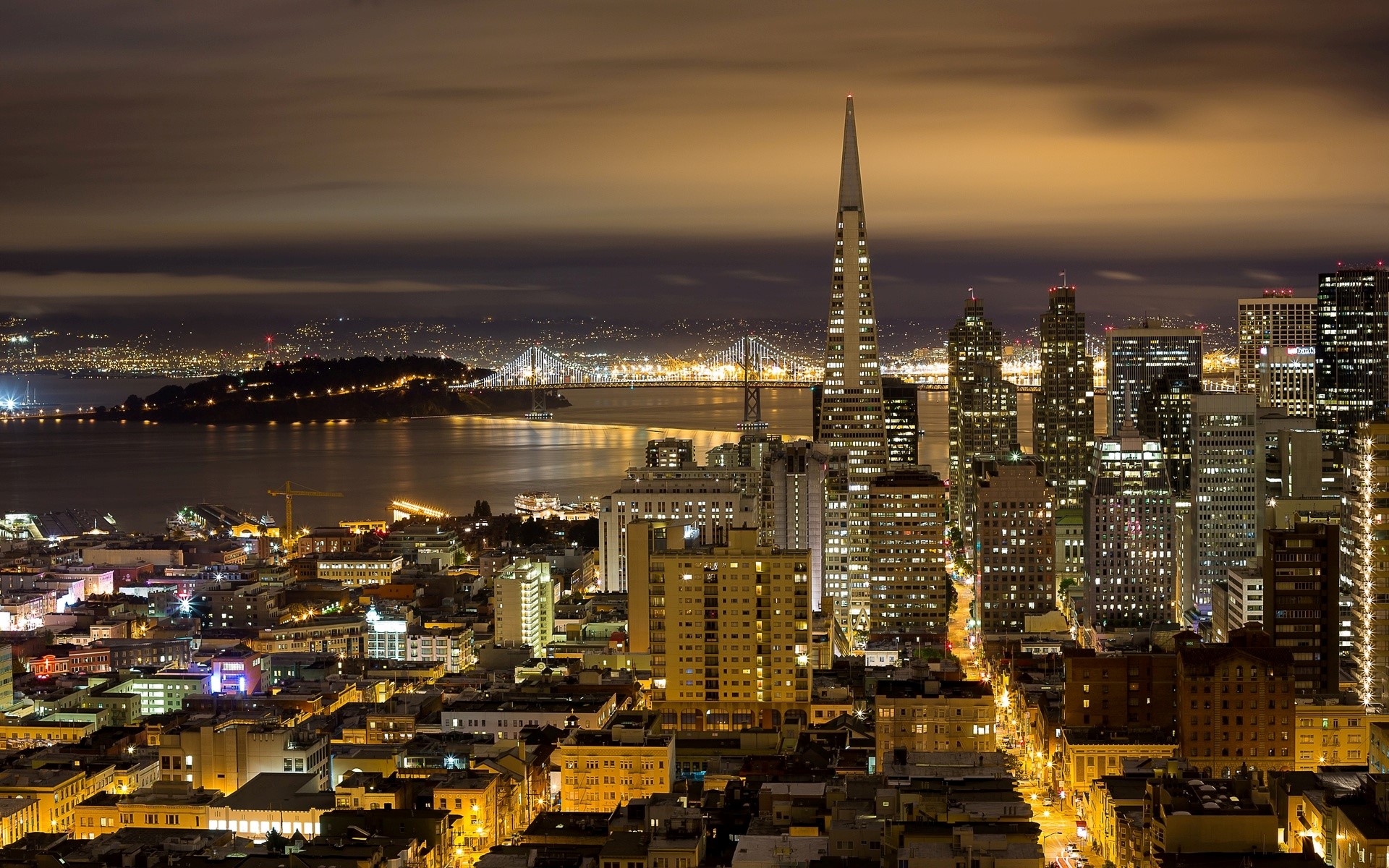 Beautiful California State Of Us Night View Wallpaper - San Francisco Streets At Night - HD Wallpaper 