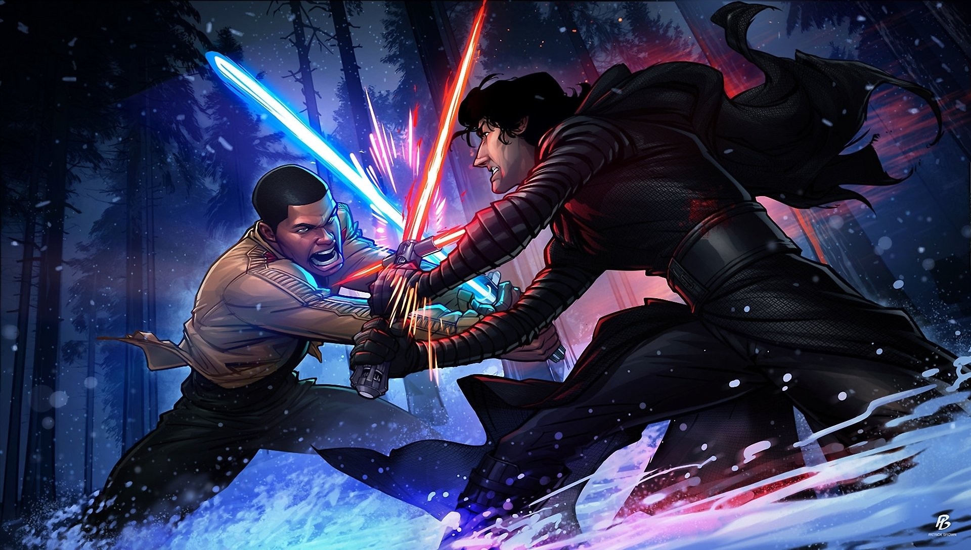 Hd Wallpaper - Finn Vs Kylo Ren - HD Wallpaper 