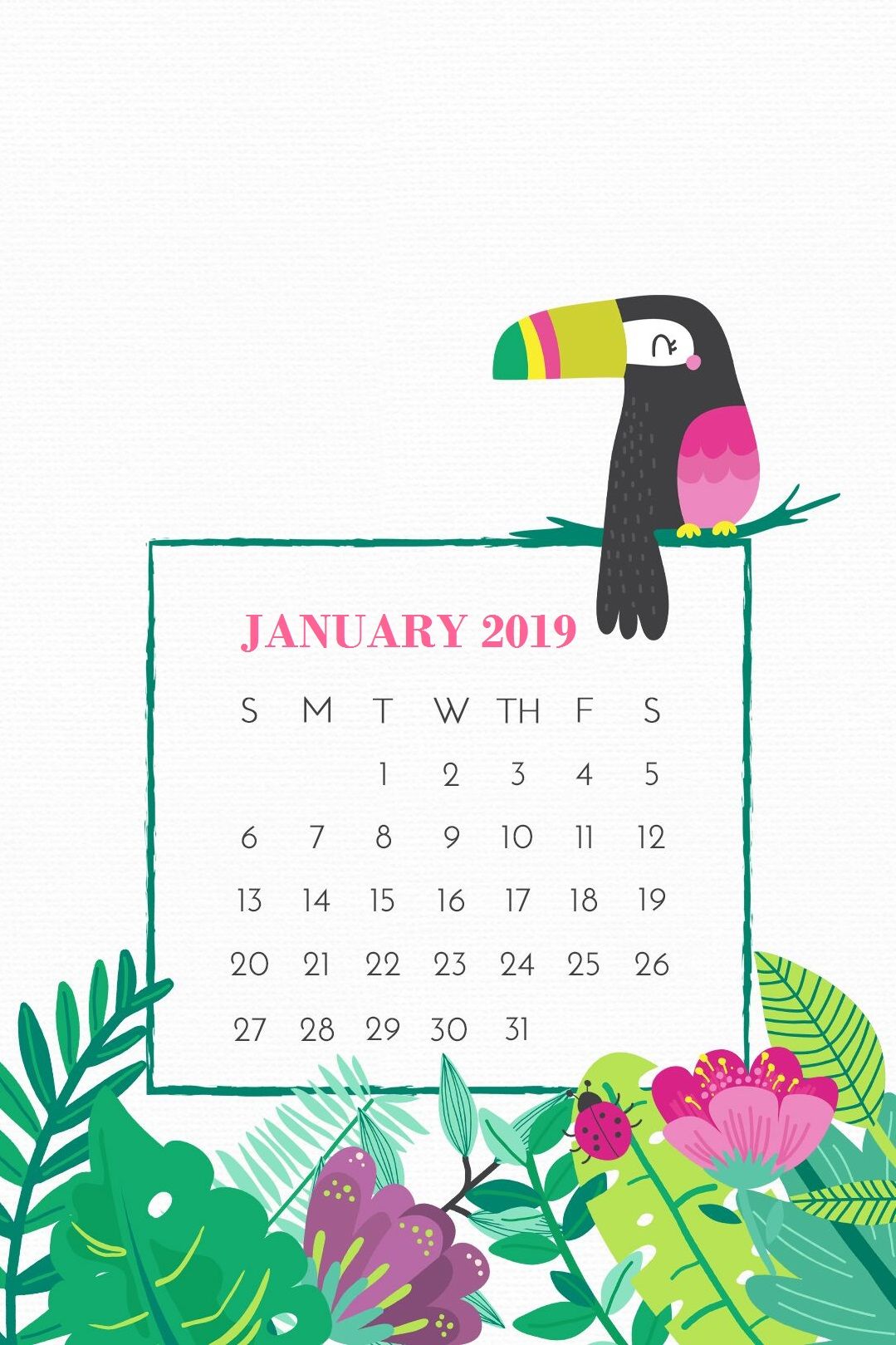 January 2019 Calendar Background - HD Wallpaper 