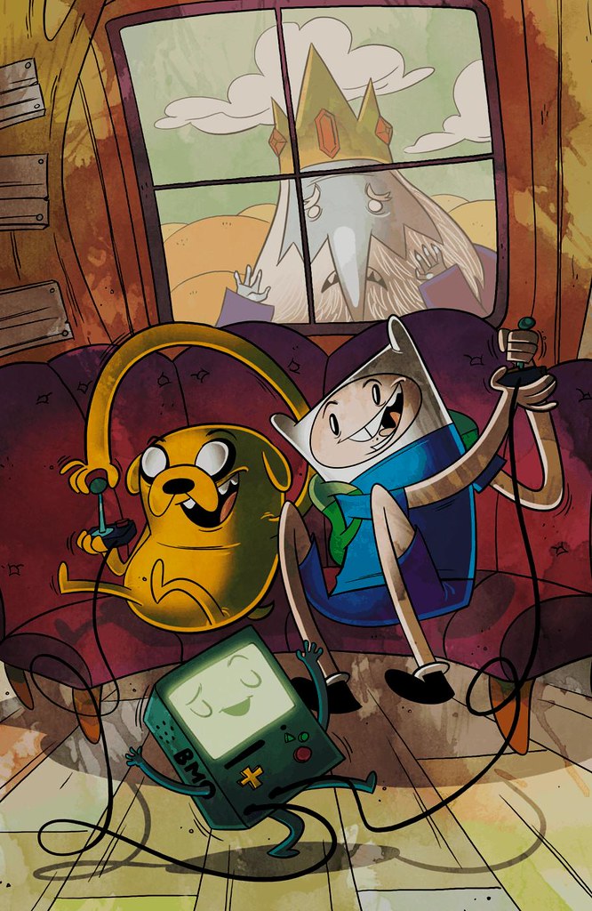 Finn And Jake Playing Bmo - HD Wallpaper 